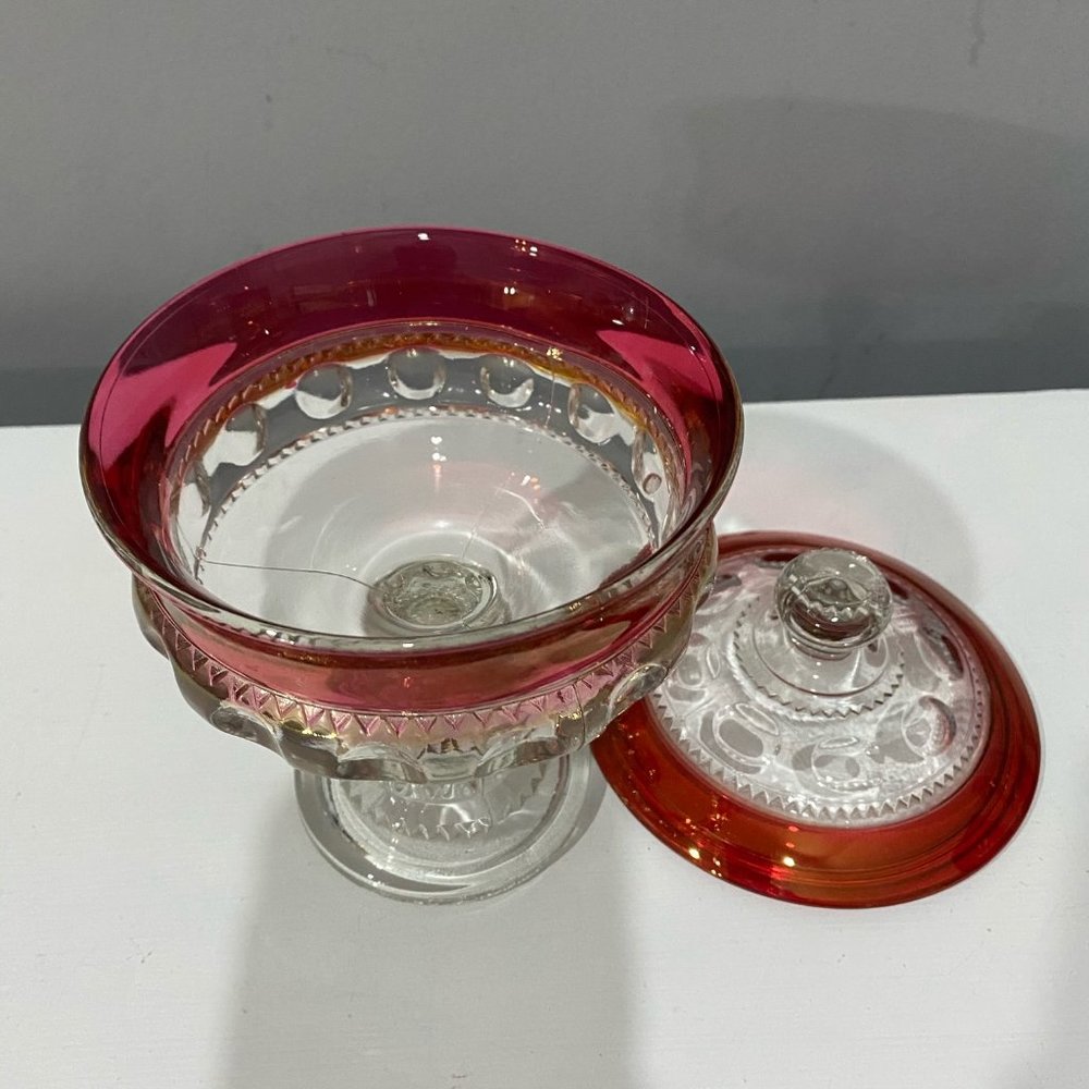 Ruby Depression Glass candy dish - Picture 4 of 5